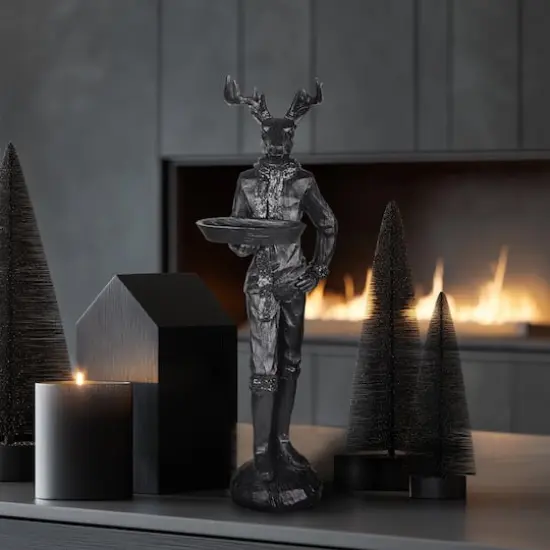 17.75" Black Deer Butler Tabletop Décor by Ashland® {3}