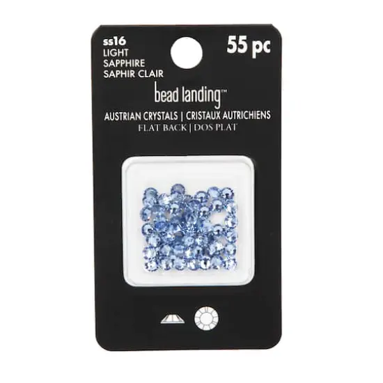 SS16 Round Flatback Austrian Crystals by Bead Landing™, 55ct. Light Sapphire {5}