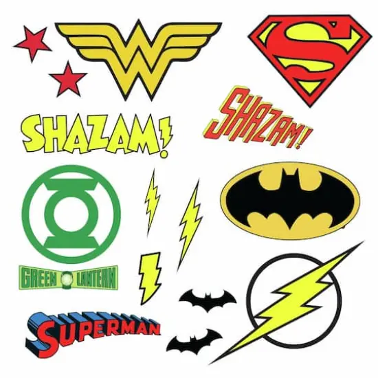 RoomMates DC Superhero Logos Peel & Stick Wall Decals {3}