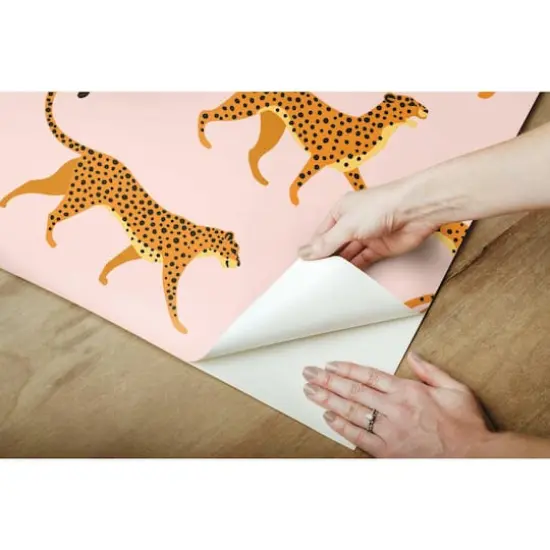 RoomMates Cheetah Cheetah Peel & Stick Wallpaper Pink/Orange {9}