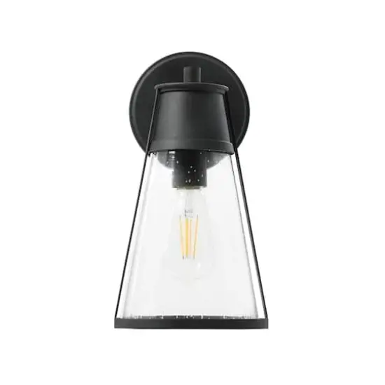 Hello Honey® Robert Stevenson Lighting Jaxon 13.5" Metal & Seedy Glass Outdoor Wall Sconce Distressed Zinc {8}