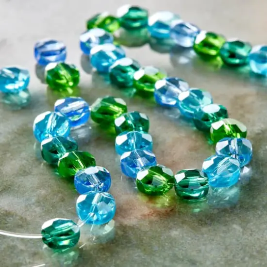 Aqua Mix Lentil Glass Beads, 6mm by Bead Landing&trade; {3}