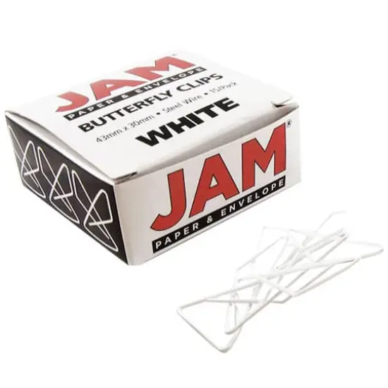 JAM Paper Colorful Butterfly Paper Clips White {1}