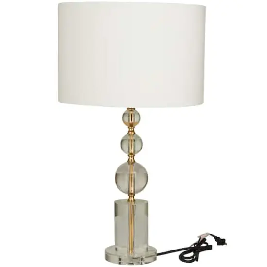 CosmoLiving by Cosmopolitan Gold Crystal Orbs Style Base Table Lamp with Drum Shade 15" x 15" x 27" {3}