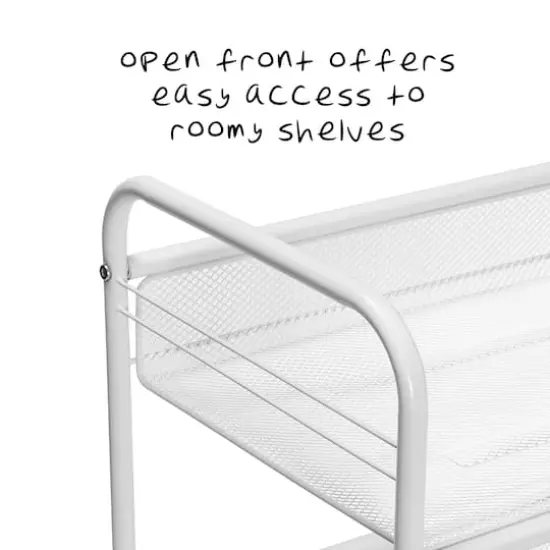 Honey Can Do White 3-Tier Mesh Rolling Cart {9}