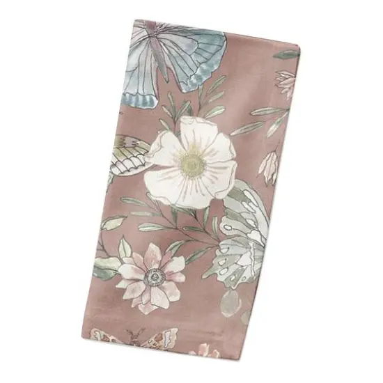 Butterflies Cotton Twill Napkin Mauve {3}