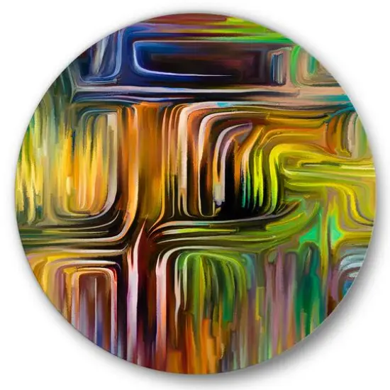 Designart - Colour Fusion I - Modern Metal Circle Wall Art {1}