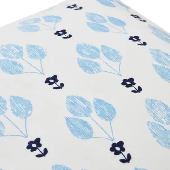 Hello Honey&reg; White & Blue Floral Print Pillow Cover {7}