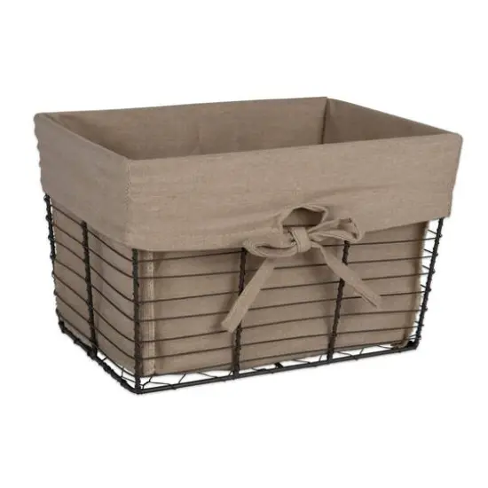DII&reg; Medium Desert Taupe Lined Vintage Wire Basket, 2ct. {1}