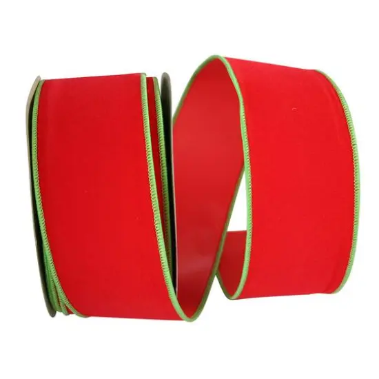The Ribbon Roll 2.5" x 50yd. Velvet Wired Ribbon Red {2}