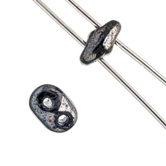 Superduo Two-Hole Czech Glass Beads Hematite {4}