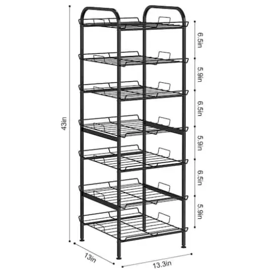 NEX&trade; 43" Black Freestanding 7-Tier Water Bottle Organizer {3}