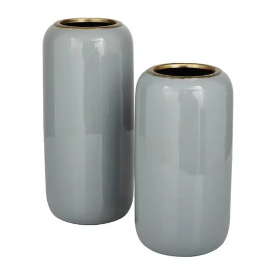 Metal Vase Set Gray {8}
