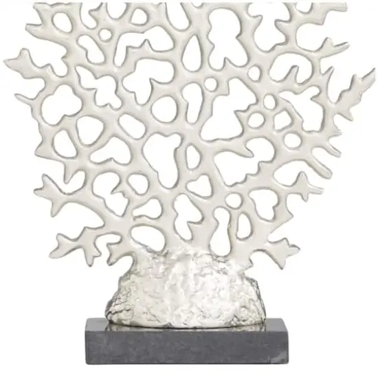 16.25" Silver Coastal Coral Tabletop Sculpture {5}