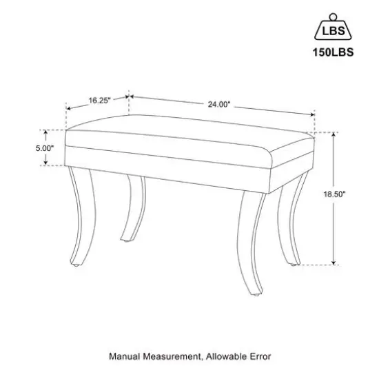 Glitzhome&reg; 24" Faux Fur Acrylic Bench {7}