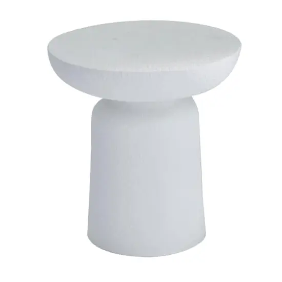 White Contemporary Garden Stool, 17" x 17" x 18" {1}