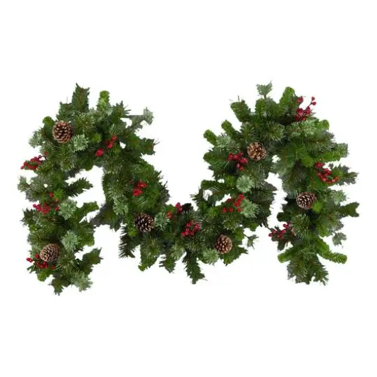 9ft. Iced Berry Pine Pre-LED Lit Garland {6}