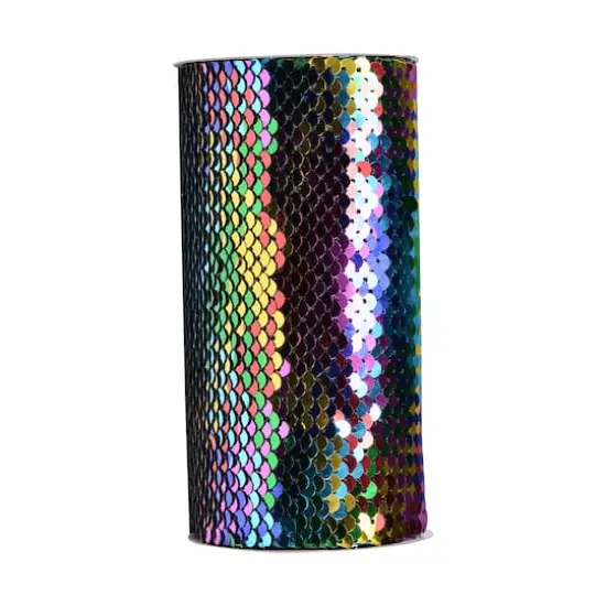 5.375" x 1yd. Mermaid Reversible Sequin Ribbon by Celebrate It&trade; Rainbow {1}