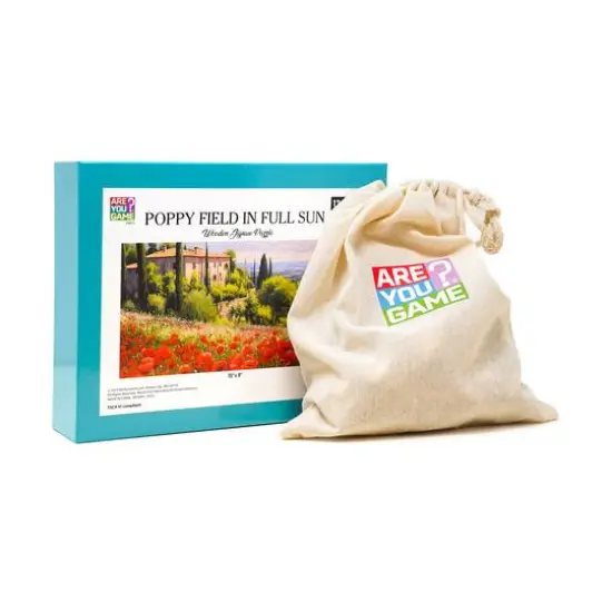 Wooden Jigsaw Puzzle - Poppy Field in Full Sun: 221 Pcs {4}