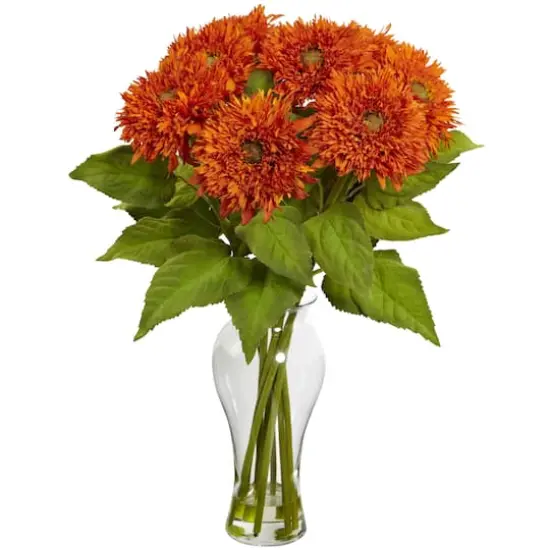 22.5" Orange Sunflower Arrangement in Vase {1}