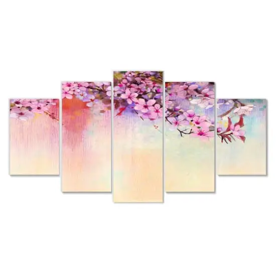 Designart - Watercolor Painting Cherry Blossoms - Floral Canvas Art Print {1}