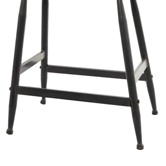 Black Metal Industrial Counter Stool 19" x 18" x 13" {5}