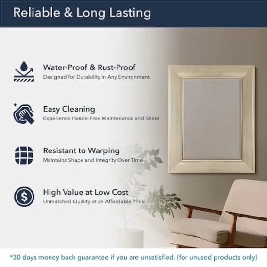 Head West 31" Brushed Nickel Pave Textured Framed Wall Vanity Mirror {5}