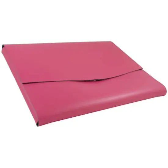 JAM Paper Italian Leather Snap Closure Portfolio Fuchsia {5}