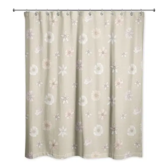 Florals Shower Curtain Tan {1}