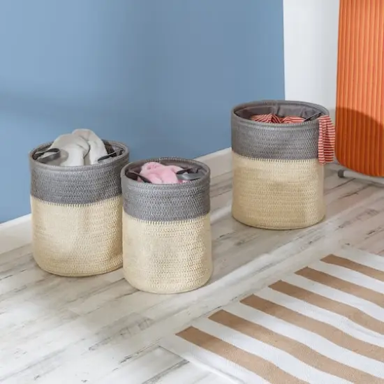 Honey Can Do Gray Flexible Laundry Basket Set {3}