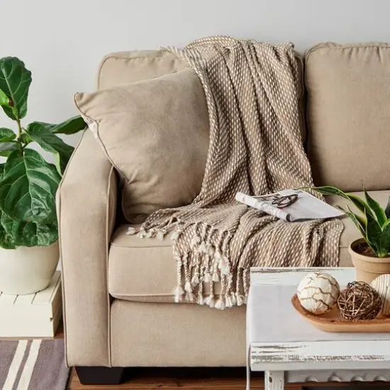 DII&reg; Stone & White Textured Acrylic Throw {7}