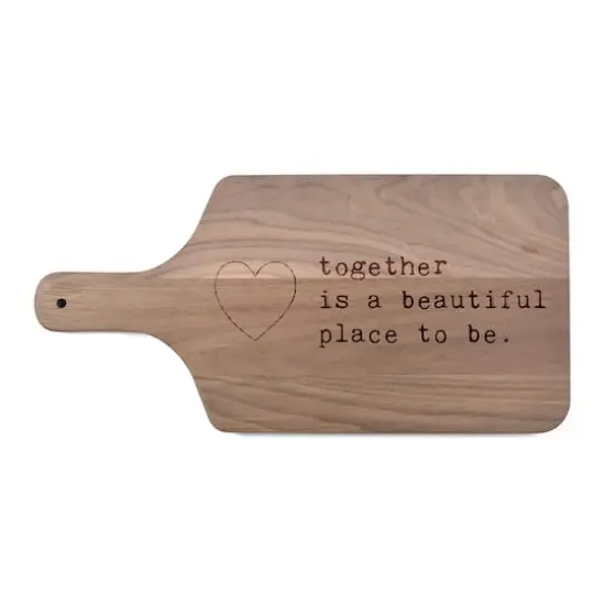 8" x 17" Favorite Place to Be Walnut Paddle Cutting Board {1}