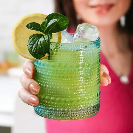 Kate Aspen&reg; 10oz. Textured Beaded Aqua Glasses, 6ct. {5}