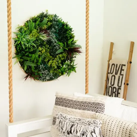 38" Framed Virgin Islands Artificial Living Wall Art Panel {10}