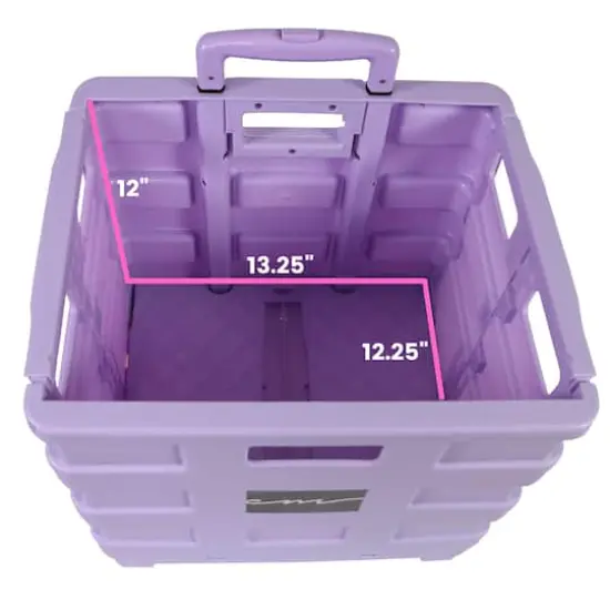 Everything Mary Collapsible Rolling Cart with Lid Purple {12}
