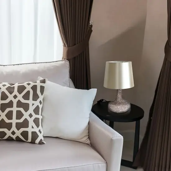 Simple Designs 14" Mosaic Glass Genie Table Lamp with Fabric Shade Champagne {5}