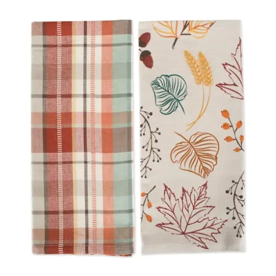 DII&reg; Assorted Autumn Leaves Dishtowel Set {6}