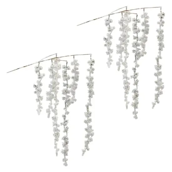 Snowy Hanging Pine Cluster Branches, 2ct. {1}