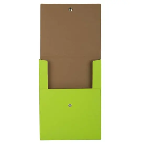 JAM Paper Vertical Kraft Snap Closure Portfolio Green {5}