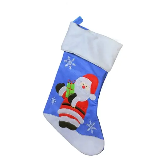 15" Blue & Red Santa Claus Christmas Stocking {1}