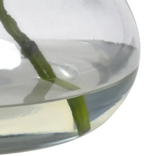 9" White Hydrangea Arrangement in Glass Vase {4}