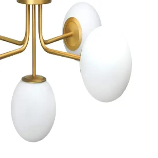 Hello Honey&reg; 27.5" Sputnik Semi-Flush Mount Opal Glass Ceiling Light Brushed Gold {7}