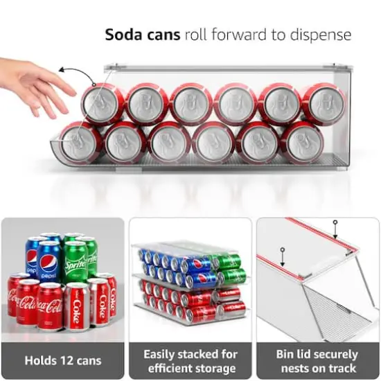 Sorbus Clear 12-Can Soda Can Organizer {4}