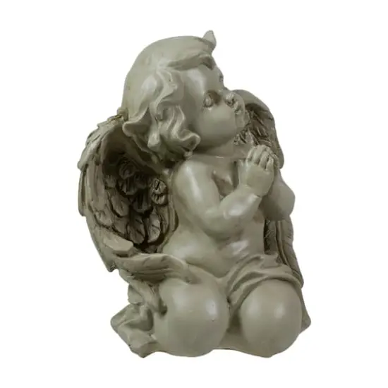 6" Weathered Praying Cherub Outdoor Garden Statue {6}