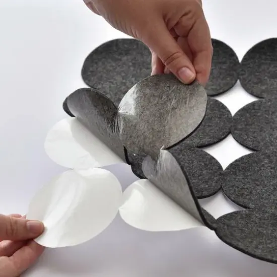 RoomMates Charcoal Modern Circles Acoustical Peel & Stick Tiles {6}