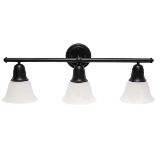 Lalia Home Essentix 3 Light Alabaster Shade Vanity Black {1}