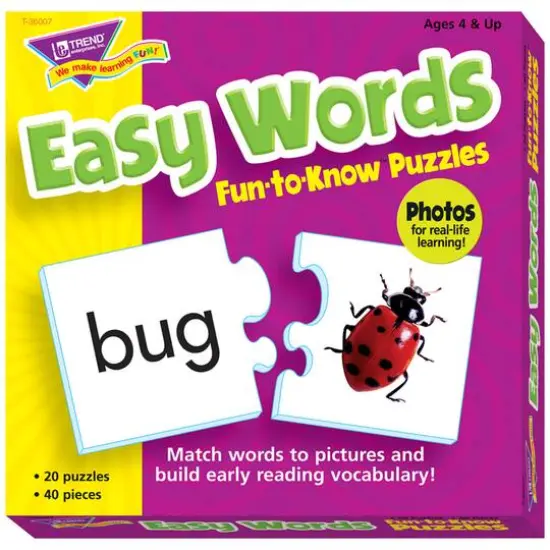Trend Enterprises&reg; Easy Words Fun-to-Know Puzzles {1}