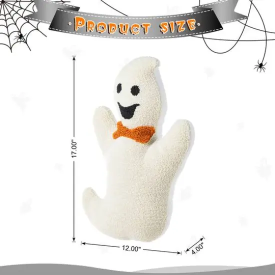 Glitzhome&reg; 18"H Halloween Hooked Ghost Shaped Pillow {9}