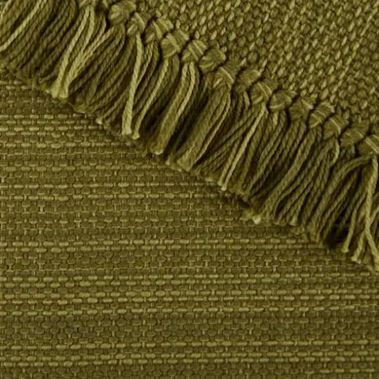 DII® Variegated Fringe Cotton Placemats, 6ct. Olive Green {6}