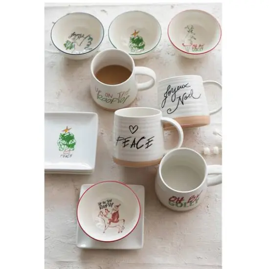 Hello Honey&reg; 4" Stoneware Mug with Holiday Saying Set {3}